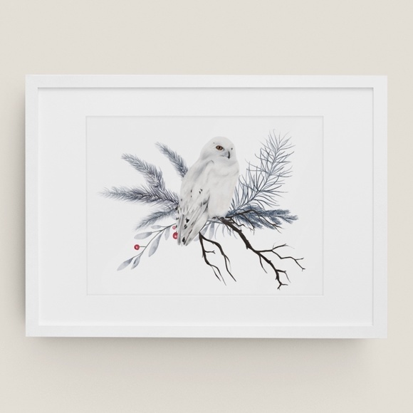 Wall Art Watercolor Winter Cute Owl Print Illustration Unframed, Various Sizes - Picture 7 of 7